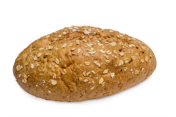 freshly baked bread isolated on white background