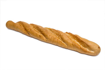freshly baked bread isolated on white background