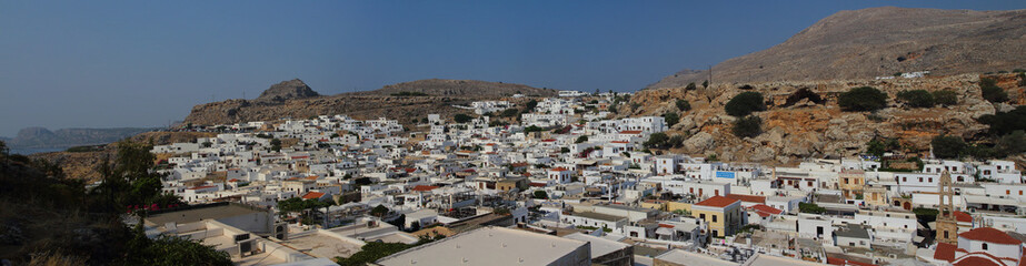 Fototapeta na wymiar City of Lindos in Rhodes, Greece