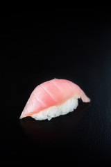 Tuna Sushi Nigiri isolated on Black Background