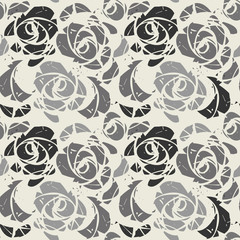 Stylish seamless pattern with abstract roses - 171319392