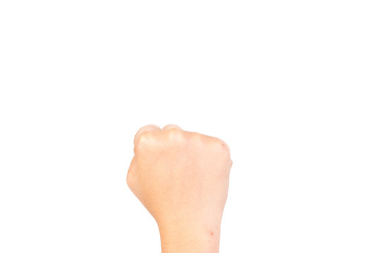 Hand isolated on the white background.