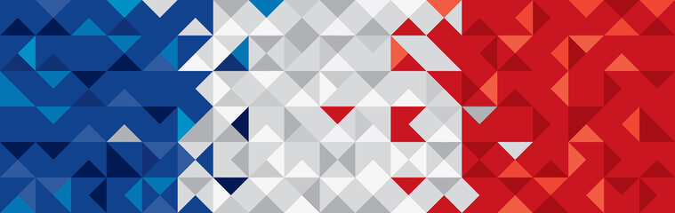 Abstract France Flag, Polygon Art (Vector Art)