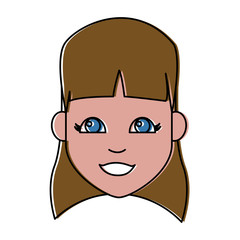 Young woman cartoon icon vector illustration graphic design