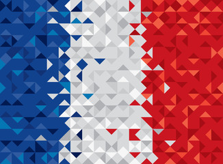 Abstract France Flag, Polygon Art (Vector Art)