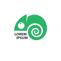 Chameleon green icon on white background. Logo for you project. Vector illustration.