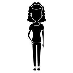 Young woman cartoon icon vector illustration graphic design