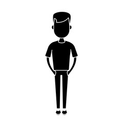 Young man cartoon icon vector illustration graphic design