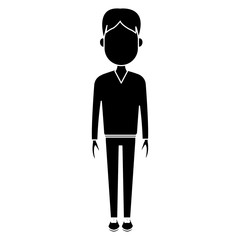 Young man cartoon icon vector illustration graphic design