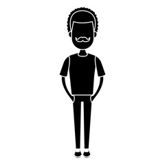 Young man cartoon icon vector illustration graphic design