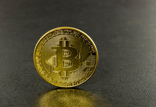 bitcoin on black background