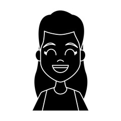 Young woman cartoon icon vector illustration graphic design