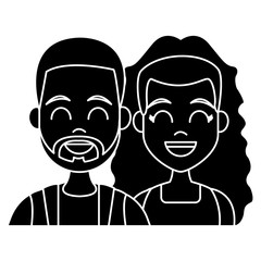 Young couple cartoon icon vector illustration graphic design