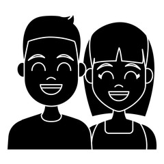 Young couple cartoon icon vector illustration graphic design