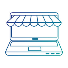 laptop computer with parasol