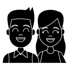 Young couple cartoon icon vector illustration graphic design