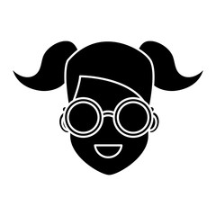 Young woman cartoonwith sunglasses icon vector illustration graphic design