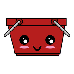 shopping basket kawaii character