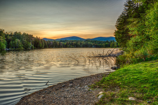 Sunset over Colton Pond, Killington VT