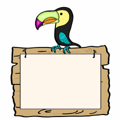 tukan bird and wood banner © Serkan