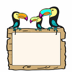 tukan birds and wood banner © Serkan