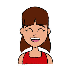 Young woman cartoon icon vector illustration graphic design