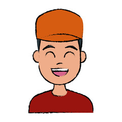 Young man cartoon icon vector illustration graphic design