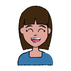 Young woman cartoon icon vector illustration graphic design