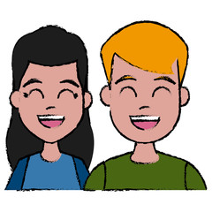 Young couple cartoon icon vector illustration graphic design