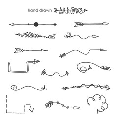 Doodle hand drawn arrows.