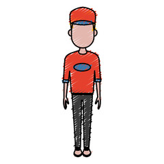 Young man cartoon icon vector illustration graphic design