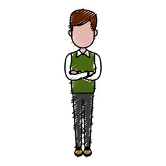 Young man cartoon icon vector illustration graphic design