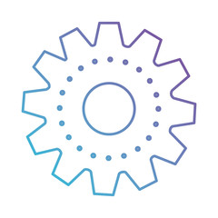 gear machinery silhouette in color gradient silhouette from purple to blue vector illustration