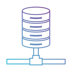 network server storage icon in color gradient silhouette from purple to blue vector illustration