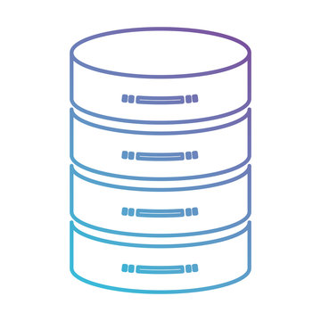 server hosting storage icon in color gradient silhouette from purple to blue vector illustration