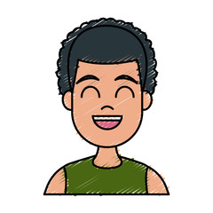 Young man cartoon icon vector illustration graphic design