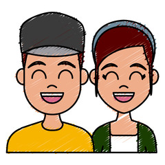 Young couple cartoon icon vector illustration graphic design