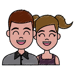 Young couple cartoon icon vector illustration graphic design