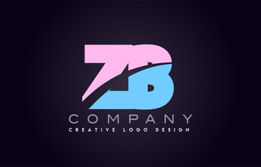 zb alphabet letter join joined letter logo design