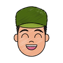 Young man cartoon icon vector illustration graphic design