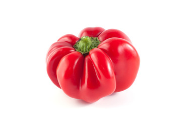 Red sweet pepper on a white background