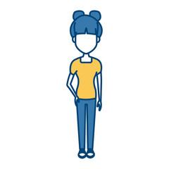 Young woman cartoon icon vector illustration graphic design