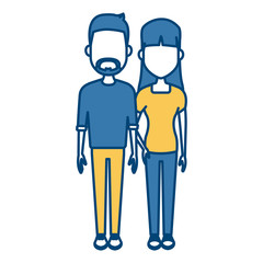 Young couple cartoon icon vector illustration graphic design