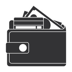 wallet money with credit card and money