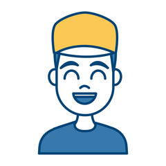Young man cartoon icon vector illustration graphic design