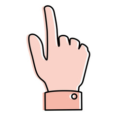 human hand touching icon