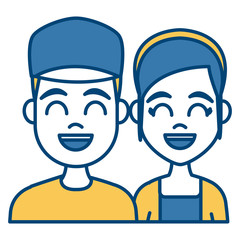 Young couple cartoon icon vector illustration graphic design