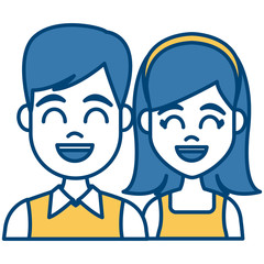Young couple cartoon icon vector illustration graphic design
