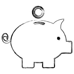 piggy savings isolated icon vector illustration design