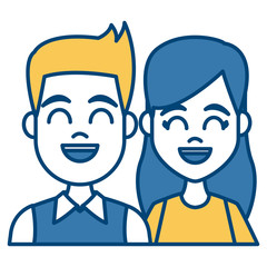 Young couple cartoon icon vector illustration graphic design